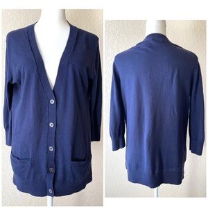 Gap navy boyfriend fit cotton cardigan - xs